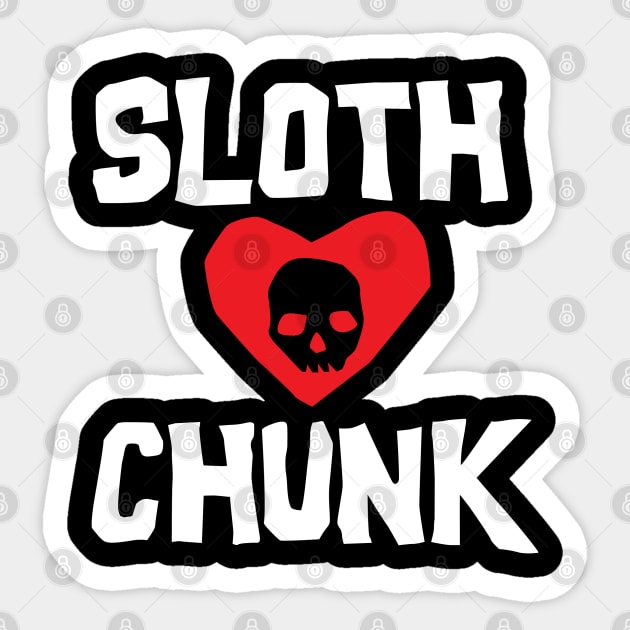 Sloth Loves Chunk Sticker by DetourShirts